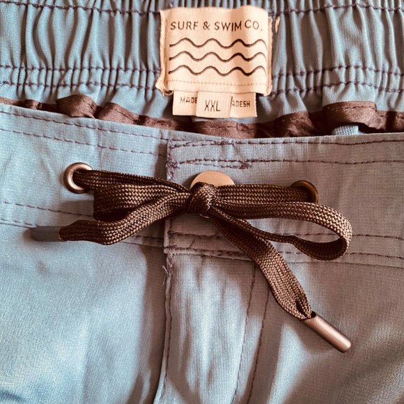 Trunks Surf & Swim Co Men MultiPurpose Short 6.5 in Sz XXL Stretch Jacquard Teal - Picture 10 of 15